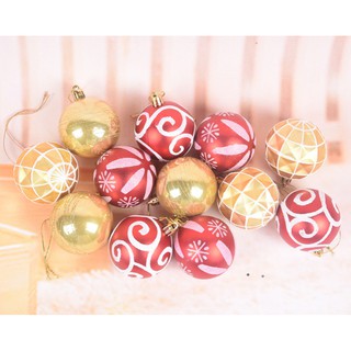 Set quả châu trang trí noel 6cm MẪU E1