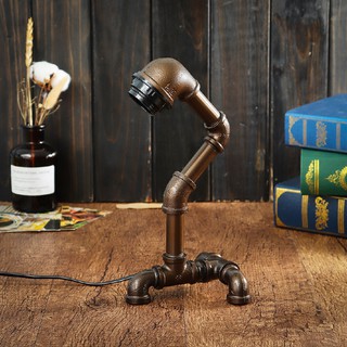 ZJ◎E27 Bulb Water Pipe Bar lamp Light Industrial Metal Desk Table Home Light Decor