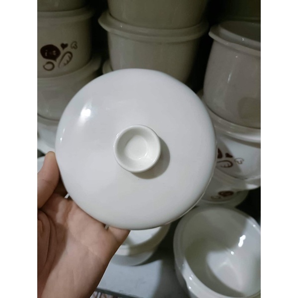Nắp sứ 0,8l nồi nấu cháo chậm bear chính hãng