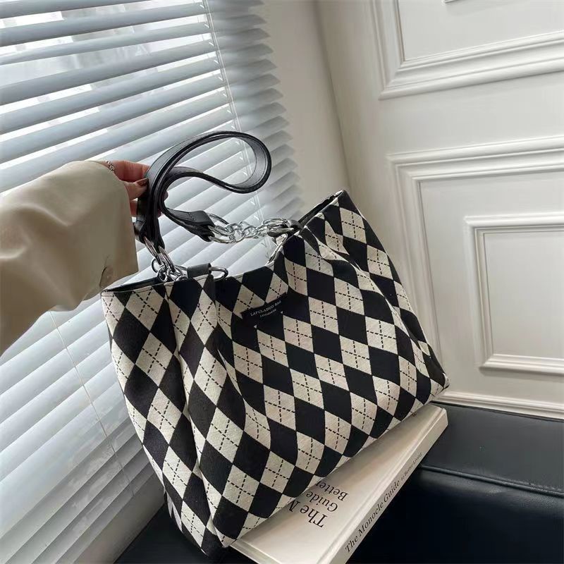 Jiashucheng Túi Xách Canvas Sức Chứa Lớn Phong Cách Hàn Quốc Dễ Phối Đồ Cho Nữ