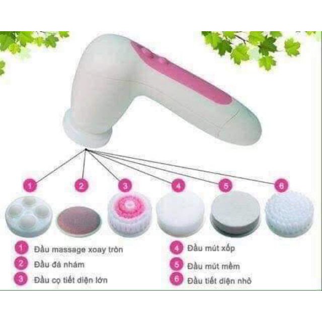 Máy Rửa Mặt 5 in 1, Máy Mát Sa Cầm Tay, Massage 5 in 1, Matxa Mặt Đa Năng BEAUTY CARE MASSAGE