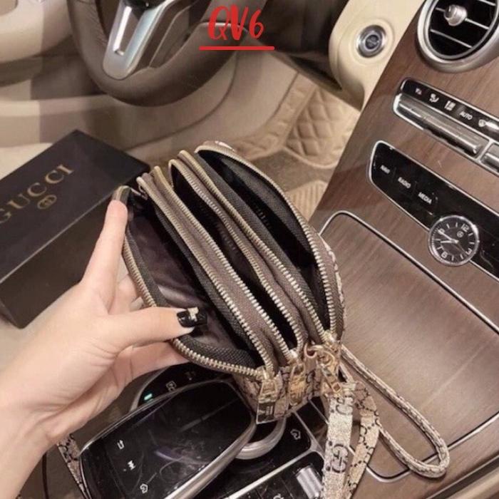 Túi xách nữ mini đựng điện thoại kiểu dáng hàn quốc, Túi ví đeo chéo thời trang ba ngăn tiện dụng - QV68 Shop