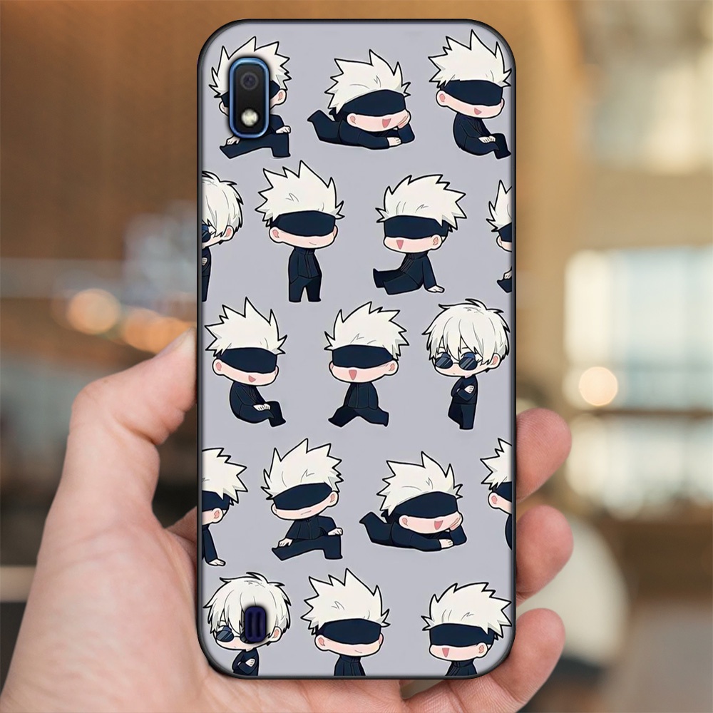 Ốp lưng Samsung A10 viền đen in hình Satoru Jujutsu Kaisen