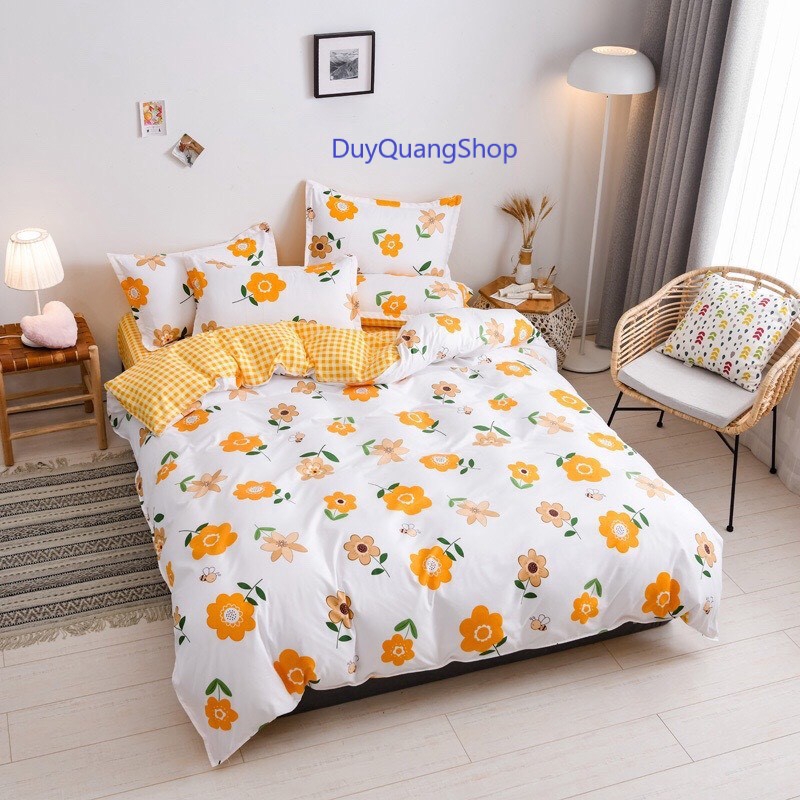 Cotton Poly Nhập Khẩu - Hoa Cam Nền Trắng SP001135