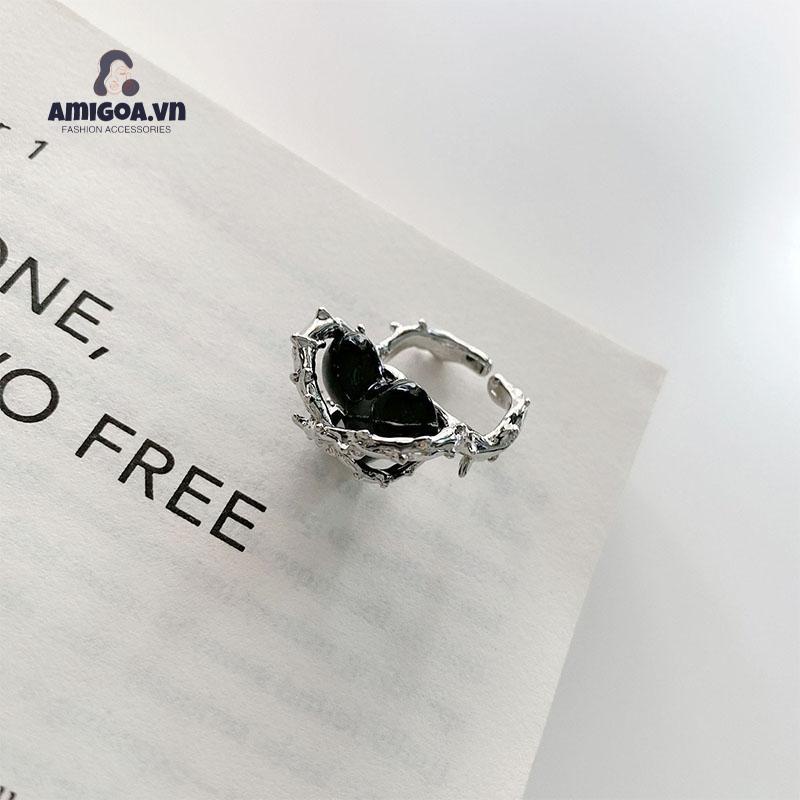 ✨✨Nhẫn hở hình trái tim và gai phong cách hip hop thời trang cho cặp đôi