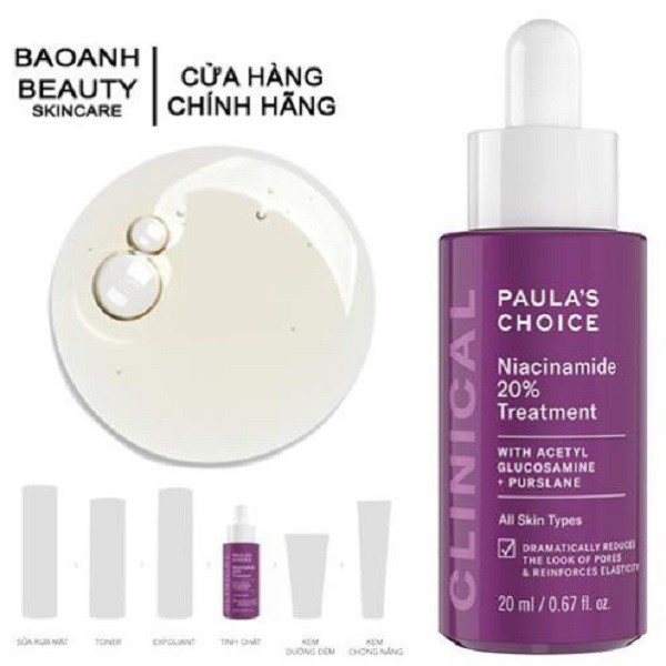 [FULL SIZE] Tinh chất se khít lỗ chân lông tối ưu Paula's Choice Clinical Niacinamide 20% Treatment 20ml