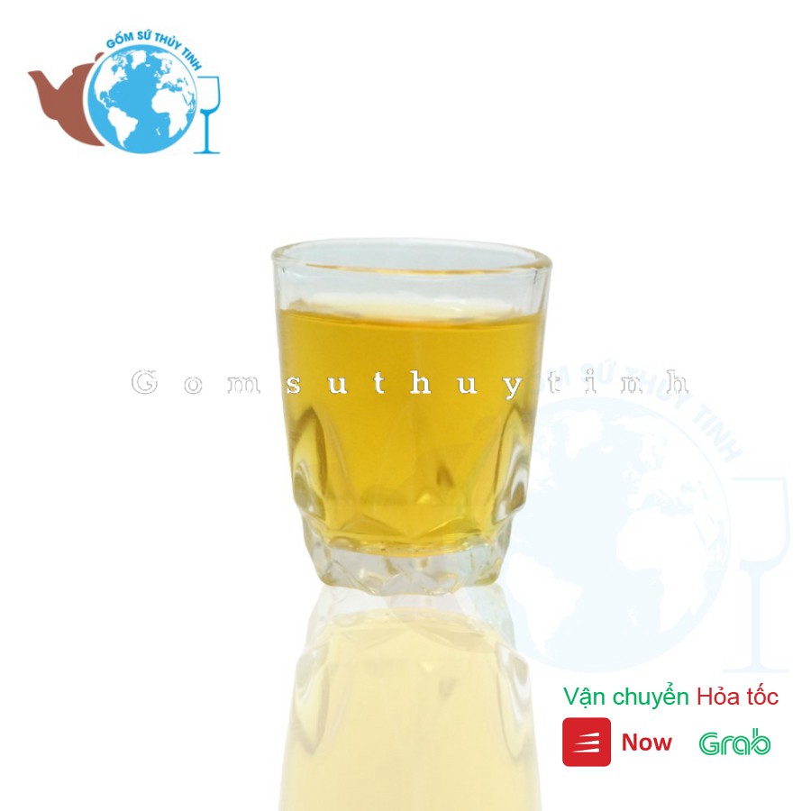 Bộ 6 ly thủy tinh uống trà nhỏ kim cương 70ml