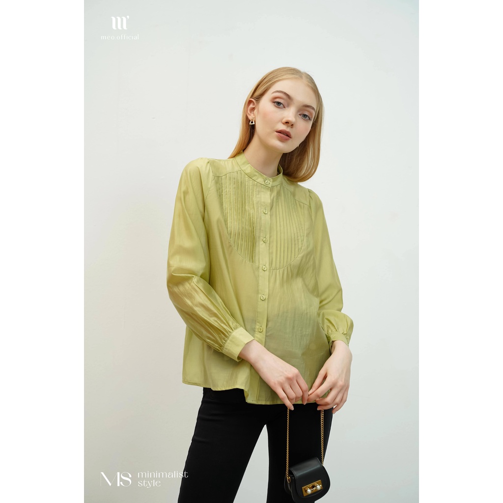 Áo sơ mi công sở nữ Méo shop phong cách Hàn Quốc dài tay Rumbing