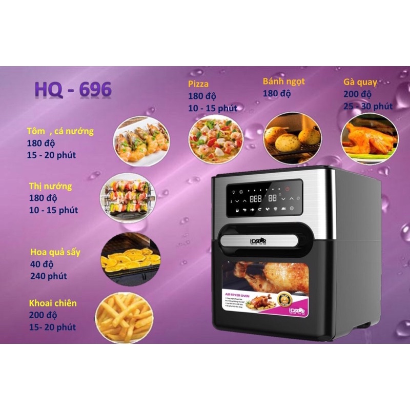 Nồi Chiên Không Dầu - Kiêm Lò Nướng HACHIMITSU HC-669 Dung Tích 12 Lít