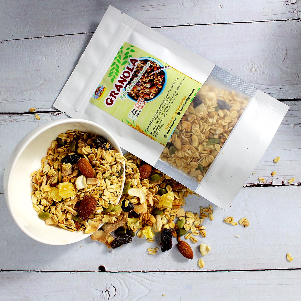 [100g] Granola Mix 7 Loại - Ngũ Cốc Dinh Dưỡng - Ăn Kiêng - Không Đường - Không Phẩm Màu Nhân Tạo, Đồ ăn vặt Healthy