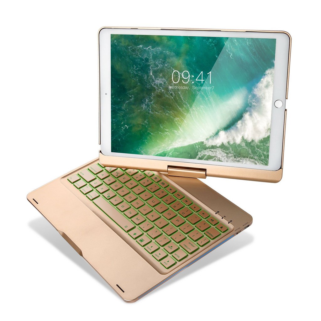 Bàn phím bluetooth kiêm ốp lưng F360 cho iPad Pro 10.5'' xoay 360 độ (Gold)