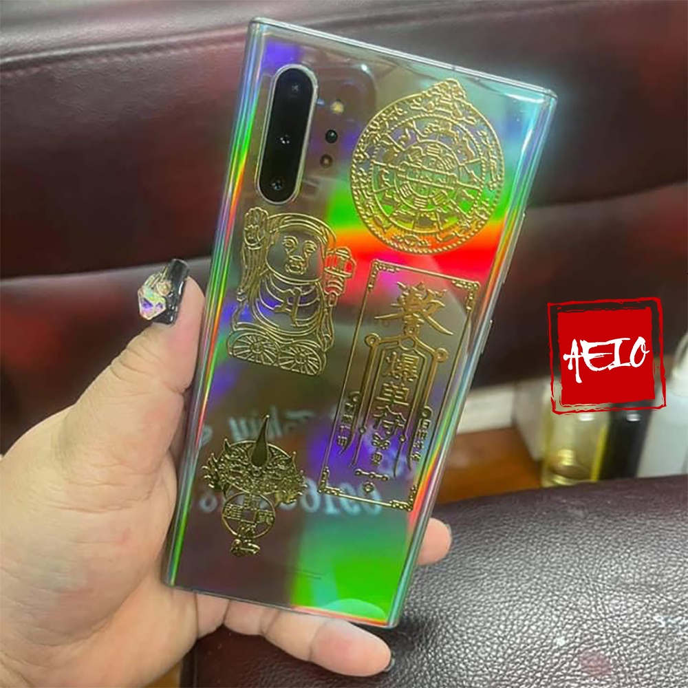 Miếng dán hộ thân bằng mạ vàng sáng bóng đẹp trang trí cho mặt lưng điện thoại , máy tính bảng ,laptop ...