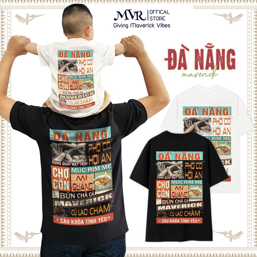 Áo thun Đà Nẵng Quảng Nam Unisex phông cotton ao cặp gia đình danang fact UNDER MVR BB8011
