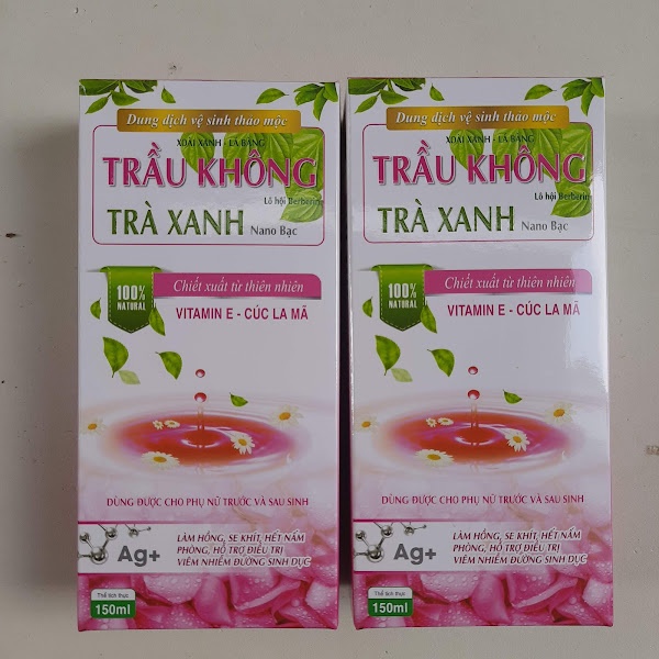 Vệ sinh phụ nữ TRẦU KHÔNG TRÀ XANH NANO BẠC - Giúp kháng khuẩn, khử mùi, ngăn ngừa nấm ngứa - Chai 150ml