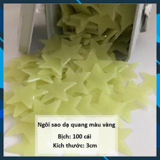 [XẢ HÀNG] Ngôi sao dạ quang bịch 100 cái ⚡ FREESHIP ⚡ kích thước 3cm (chọn màu )