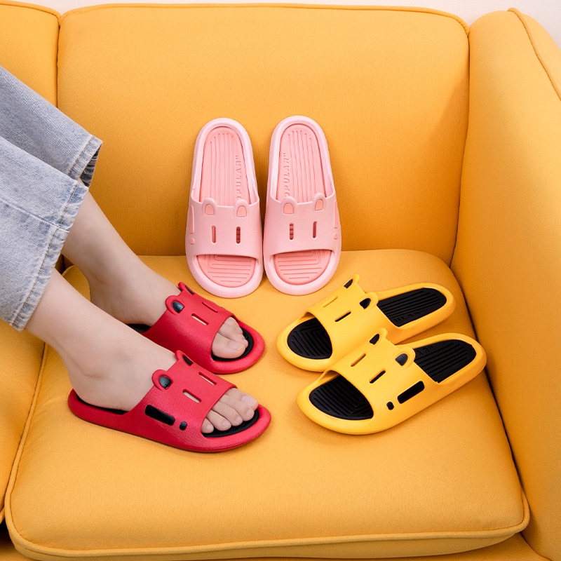 Dép Sandal Đi Trong Nhà Hình Cún Hai Màu Dễ Thương Thời Trang Cho Cặp Đôi