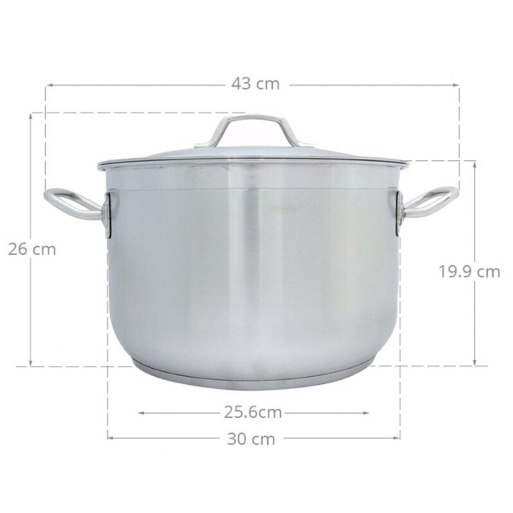 Nồi luộc gà Inox Fivestar 30cm nắp kính