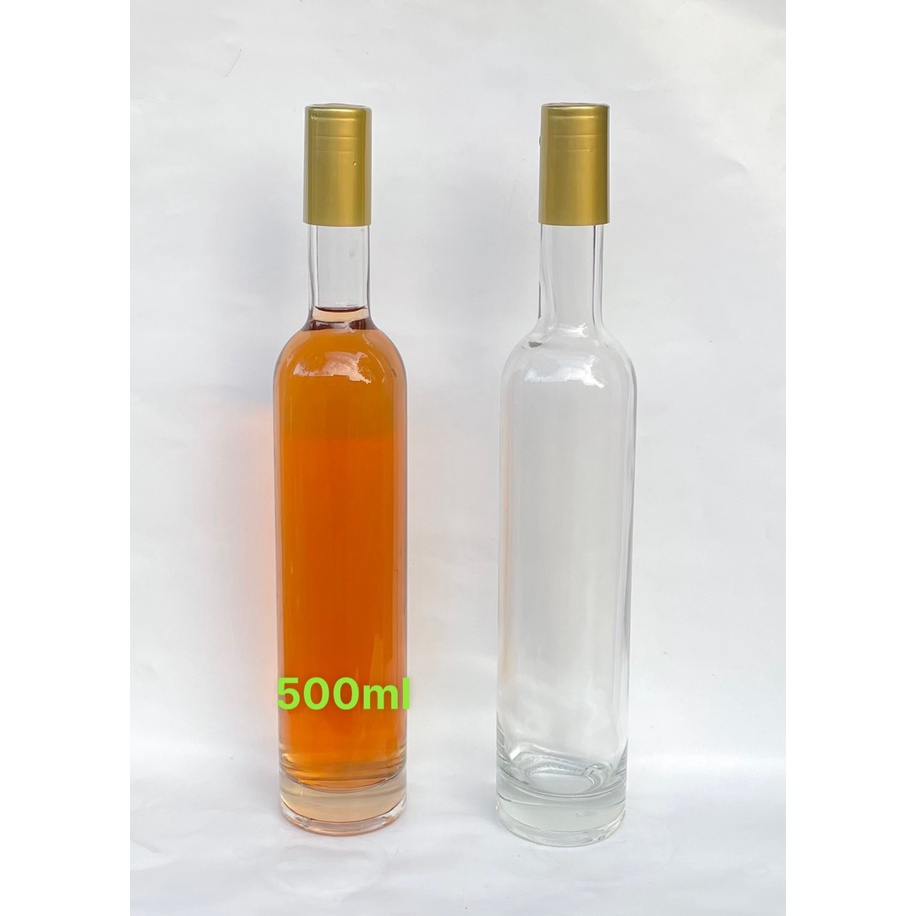 Chai thủy tinh 500ml trụ thân tròn cổ cao đựng rượu