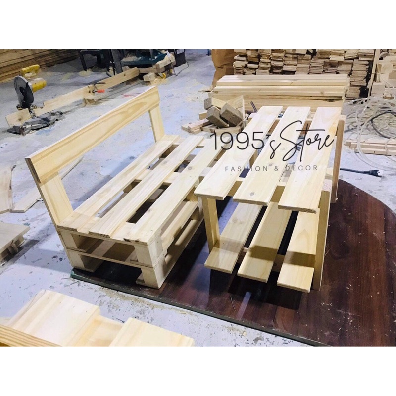 BỘ BÀN GHẾ PALLET GIÁ RẺ - GHẾ BAN CÔNG - SÂN THƯỢNG - GHẾ NGỒI THƯ GIÃN