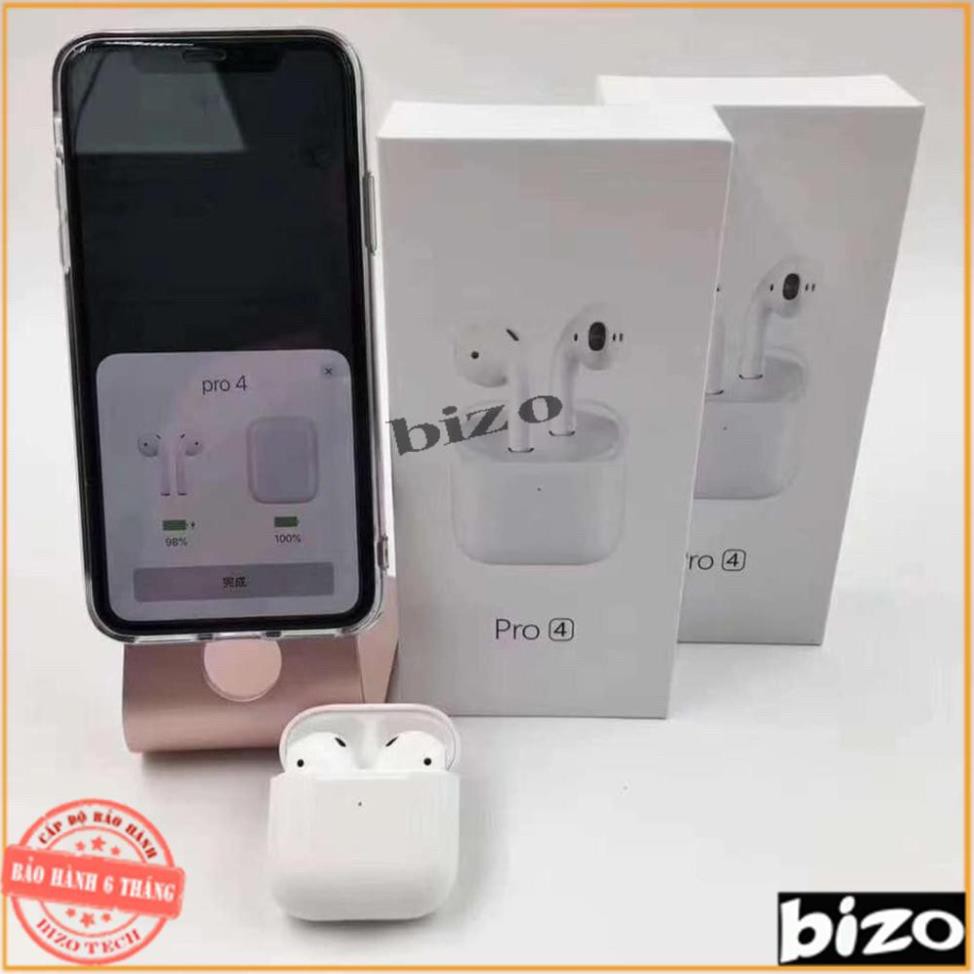 [BẢN NÂNG CẤP - BH 6 THÁNG]] Tai nghe mini Airpods Pro 4 Bluetooth 5.0 TWS, cảm biến, đổi tên, định vị chuẩn