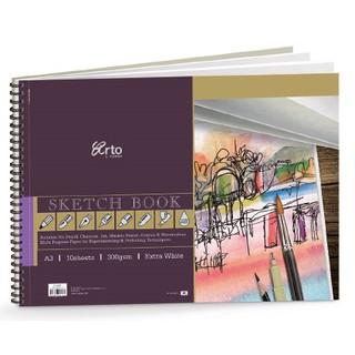 Sổ vẽ SKETCHBOOK cao cấp CR36157 / CR36159 size A3/B4, 300gsm Extra White, tập 10 tờ