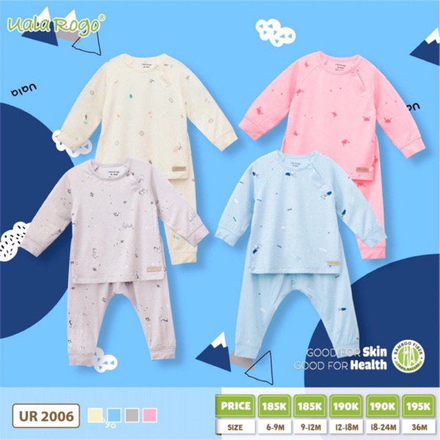 [XẢ KHO] Bộ cài vai dài tay vải bamboo Uala UR 2006