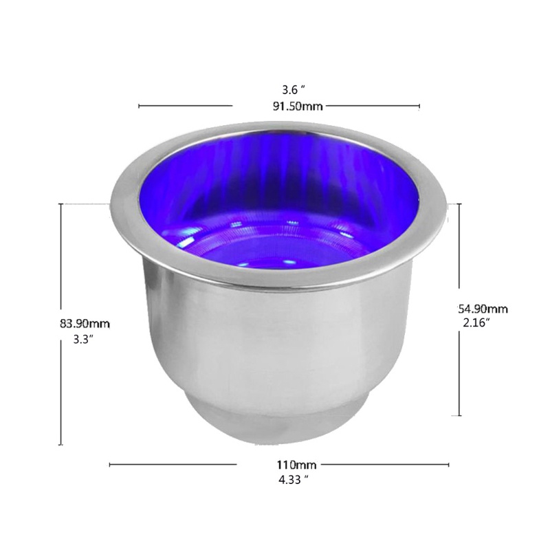 1 Giá Đỡ Cốc Uống Nước Bằng Thép Không Gỉ 15LED RV