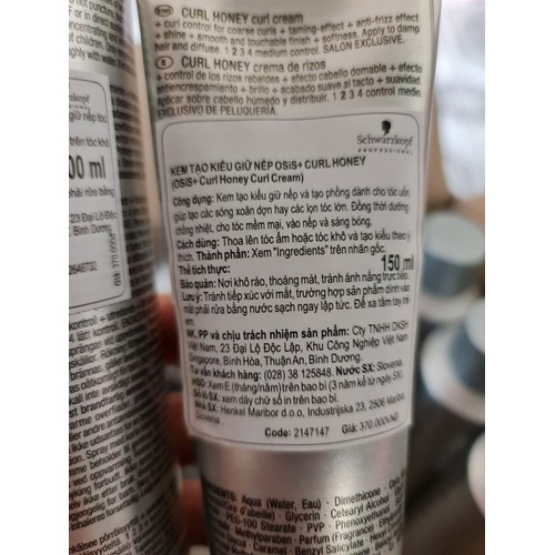 Tạo Kiểu dành cho tóc Uốn Osis+ Curl Honey 125ml