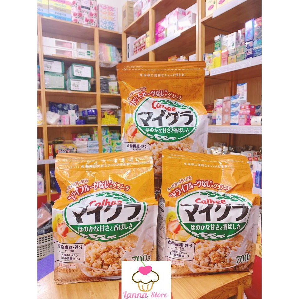 [HSD T11/2023] Ngũ cốc Calbee ăn kiêng giảm cân Nhật Bản mix hoa quả trái cây sữa chua dùng ăn sáng - CAM LÚA MẠCH 700g