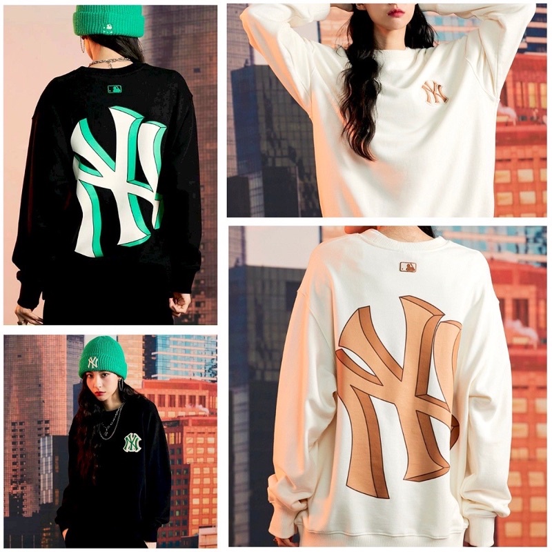Áo Sweater Trơn Big Logo Lưng MLB FULLTAG Cho Nam và Nữ