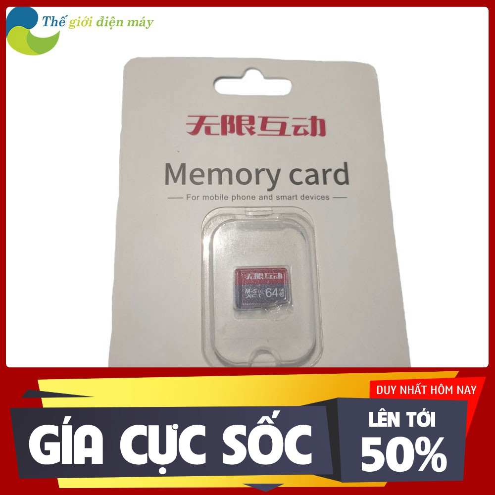 [ SALL OFF ] Thẻ nhớ Memory Card 64GB U3 Class 10 - Bảo hành 5 Năm - Shop Thế Giới Điện Máy .