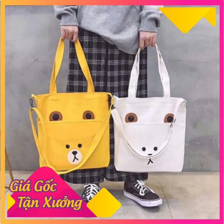 Túi Tote Vải Canvas Đẹp Cực Hot Gấu Xinh