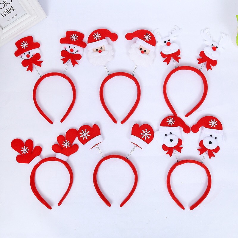 Bờm tóc hoặc Set 4 cặp tóc Noel Giáng Sinh siêu dễ thương cho bé gái PKXHN10