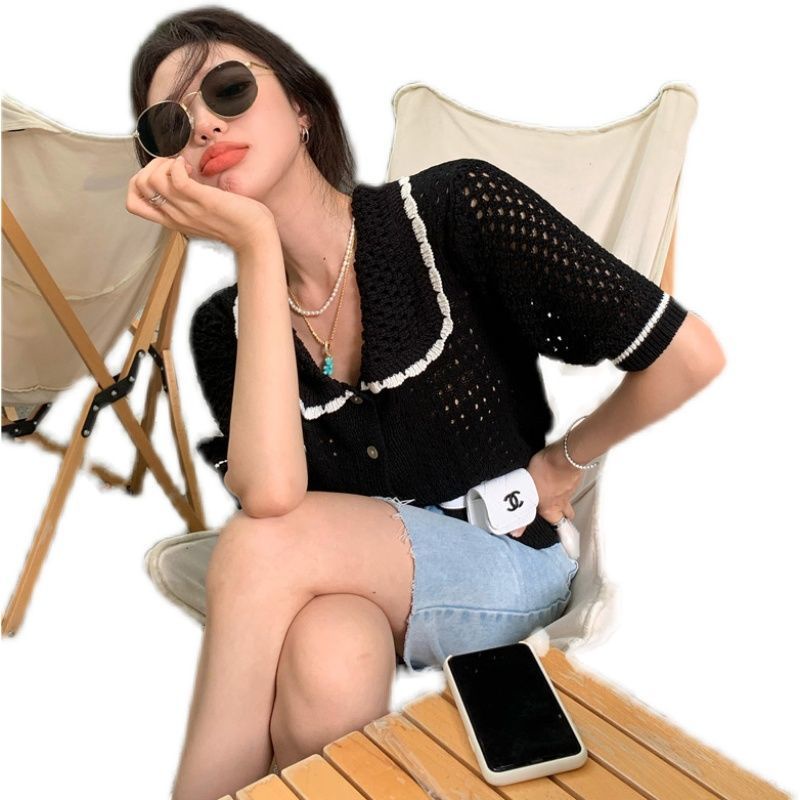 Áo Sweater Ngắn Tay Dáng Rộng Thời Trang Xinh Xắn