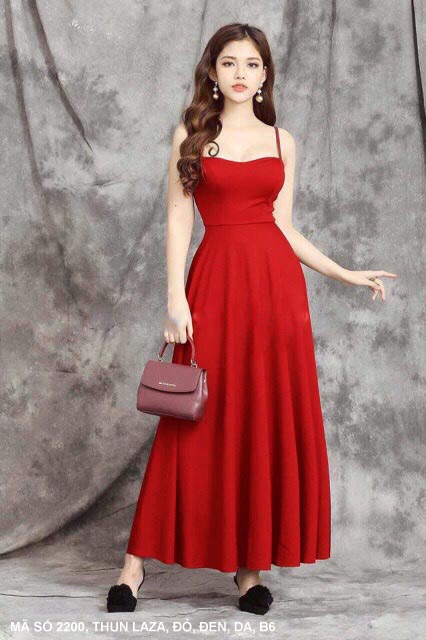 Đầm váy thun maxi xoè cúp ngực 2 dây hàng thiết kế cao cấp (hàng có nhiều size)