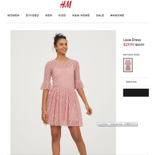 (AUTH) Váy ren H&M size 32/XS