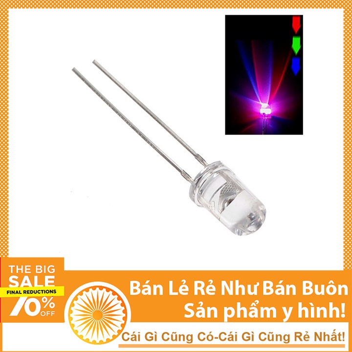 Bộ Combo 20 Bóng Led Siêu Sáng 7 Màu 2 Chân 5mm (Nháy Nhanh)