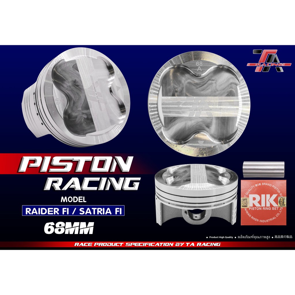 Piston (Trái) Nén TA RAcing Đầu Cao Dream, Wave, Sirius, Exciter, Winner, Raider, Satria, Vario