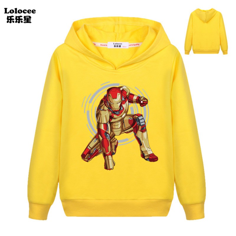 MARVEL Áo Hoodie In Hình Iron Man 3d Cá Tính Cho Bé Trai