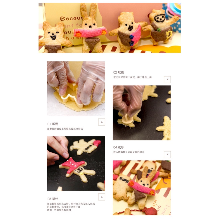 Khuôn Làm Bánh Quy Hình Gấu / Thỏ / Heo / Mèo / Gấu Hoạt Hình Sáng Tạo