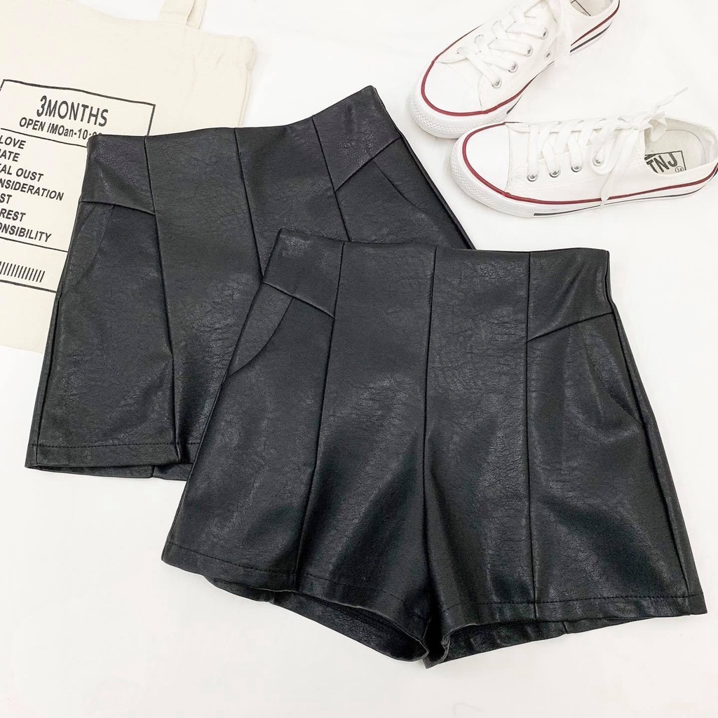 Quần short da cạp cao Chamia dáng phồng nhẹ nhàng tôn dáng | BigBuy360 - bigbuy360.vn
