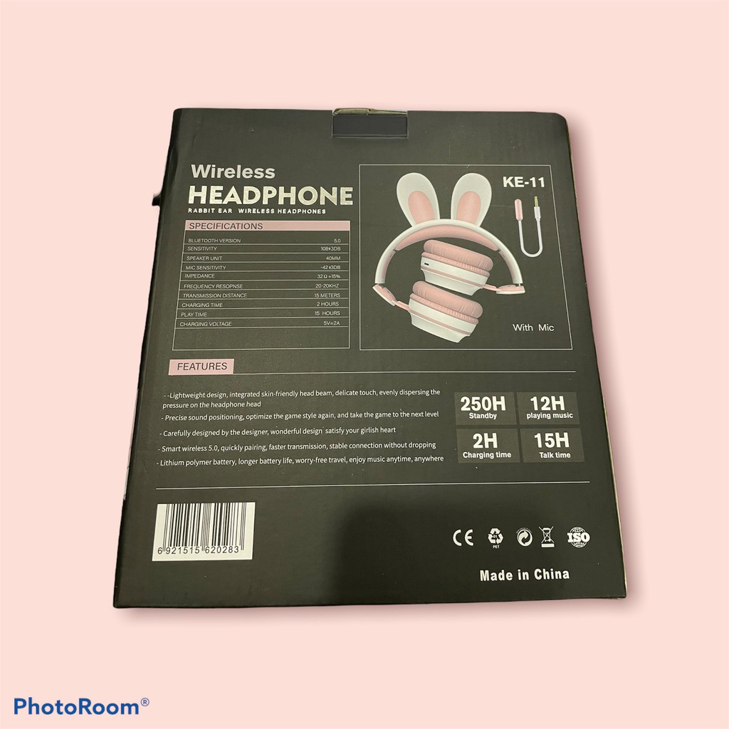 Tai Nghe Mèo KE-11 Bluetooth Bản VIP, Headphone Tai Mèo Dễ Thương Có Mic,Âm Bass Mạnh Mẽ TẶNG MĨ RIENG + JACK 3.5 AU