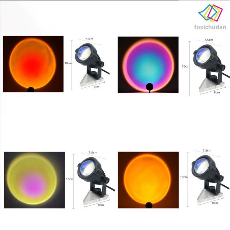 Đèn LED đứng chiếu sáng màu hoàng hôn/ cầu vồng/ mặt trời hiện đại trang trí phòng ngủ/ phòng khách 4 màu trong 1/Sunset