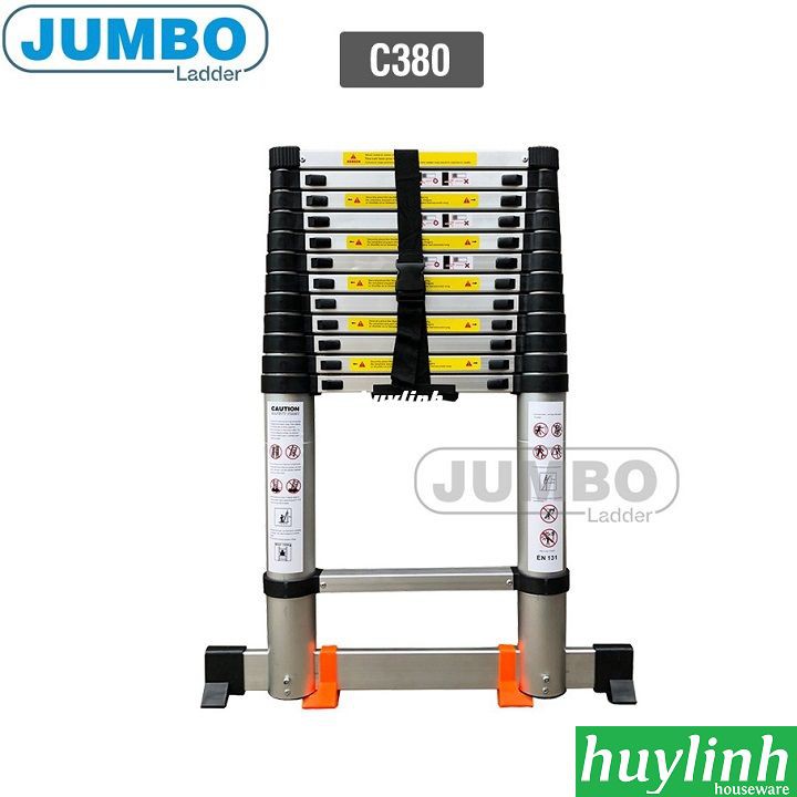 Thang nhôm rút gọn cao cấp Jumbo C380 - 3.8m