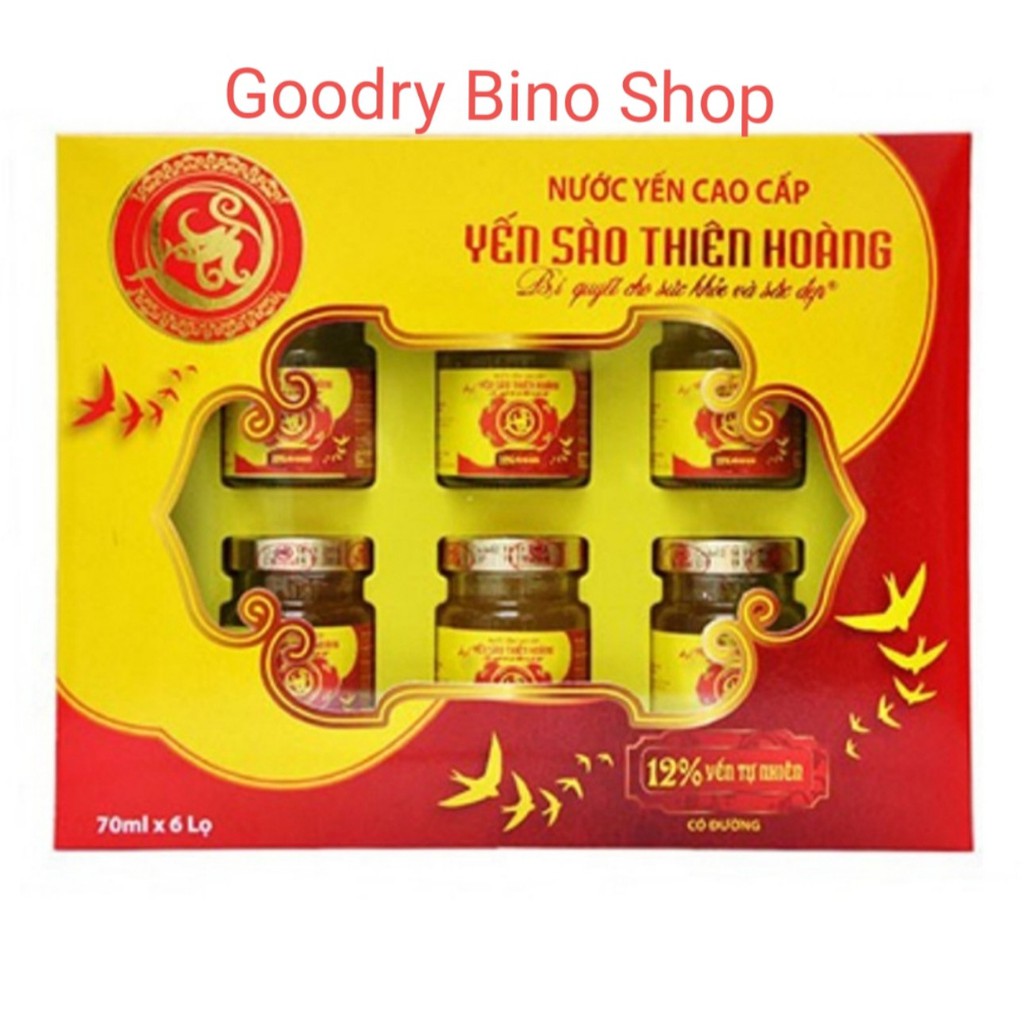 Combo 5 hộp Nước Yến Nguyên Chất Thiên Hoàng 12% (6 lọ x 70ml)