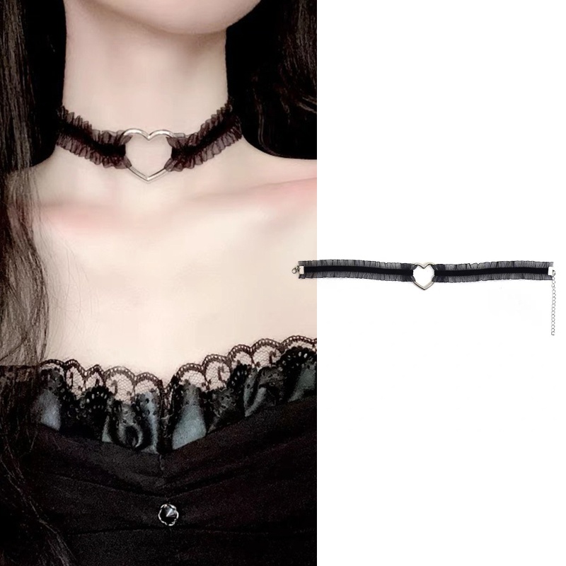 Vòng Cổ Choker Ren Hoa Màu Đen Phong Cách Gothic Punk