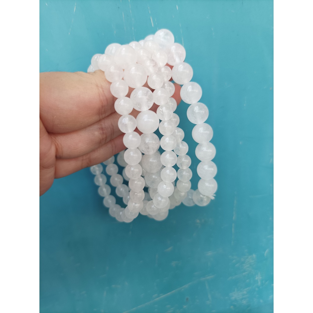 Vòng Tay Chuỗi Th-Anh Trắng - Clear Quar tz Bracelet