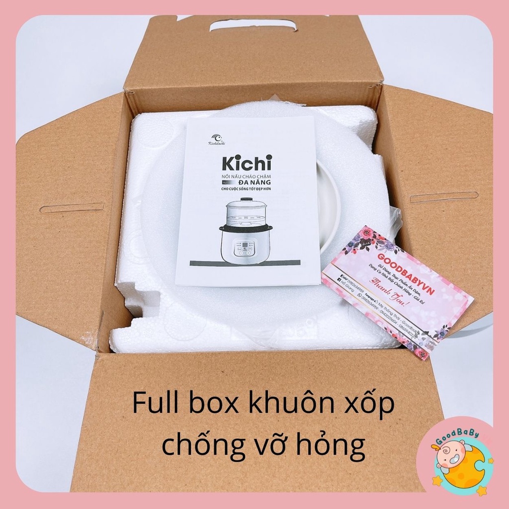 Nồi nấu cháo chậm đa năng cho bé ăn dặm Kichilachi 4in1 cao cấp bản Tiếng Việt Goodbabyvn