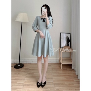 Đầm nhung tăm nơ đen