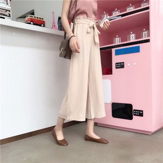 [CÓ ẢNH THẬT] Quần culottes dáng dài thắt nơ